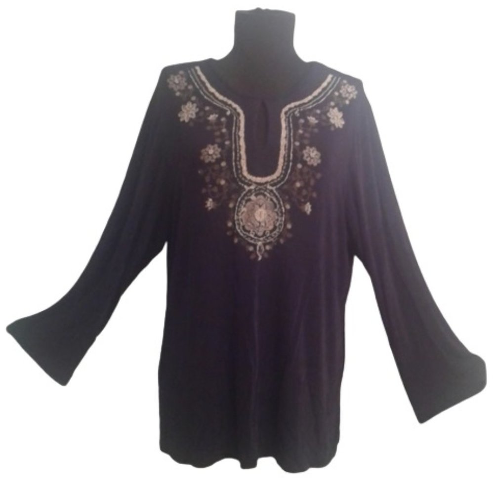 Citiknits L Tunic top Floral blue